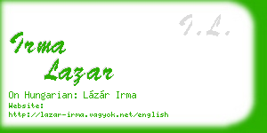 irma lazar business card